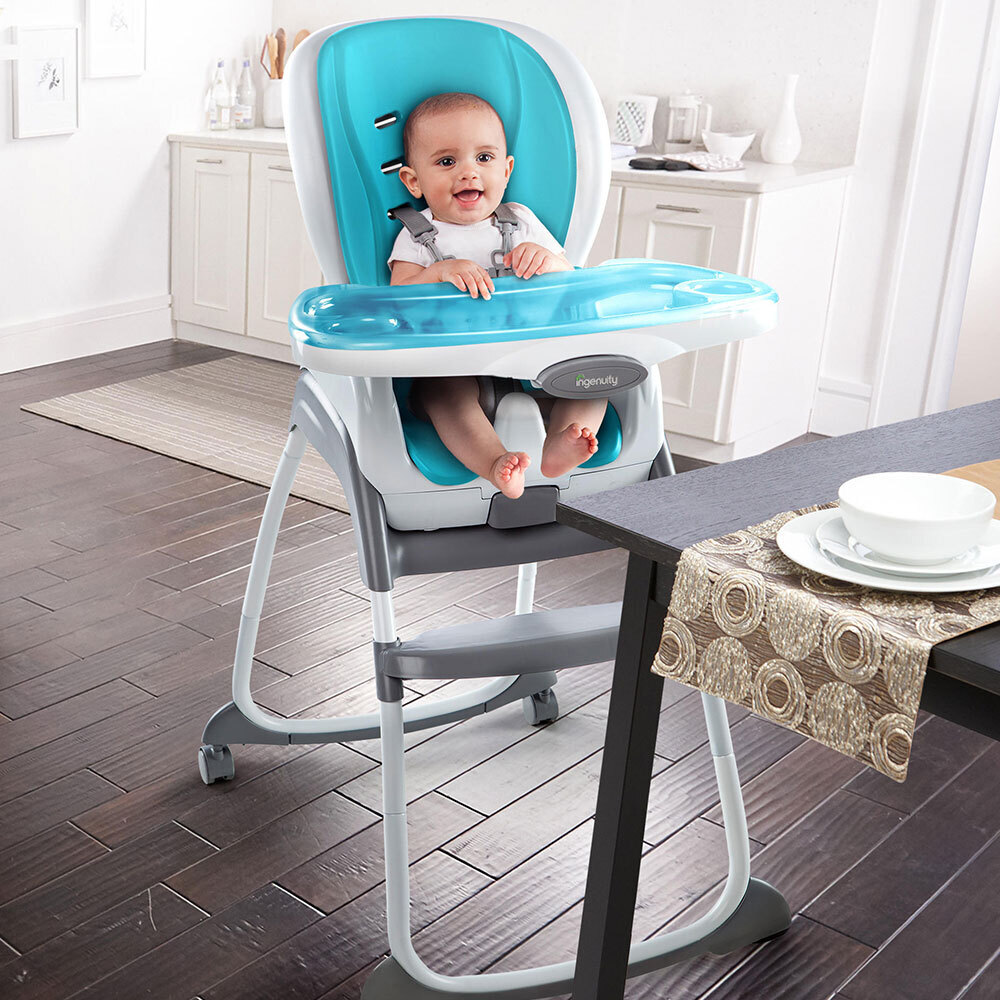 Ingenuity SmartClean Trio 3-In-1 Aqua High Chair Booster Smart Baby ...